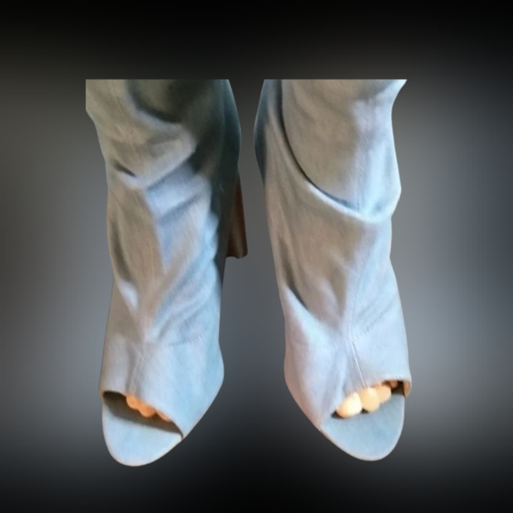 Fashion Nova Light Blue Over the Knee Boots